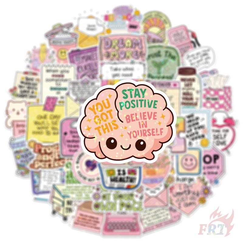 50Pcs/Set Funny Healing Phrase Series 01 Shiny Stickers DIY Fashion Waterproof Doodle Decals Stickers