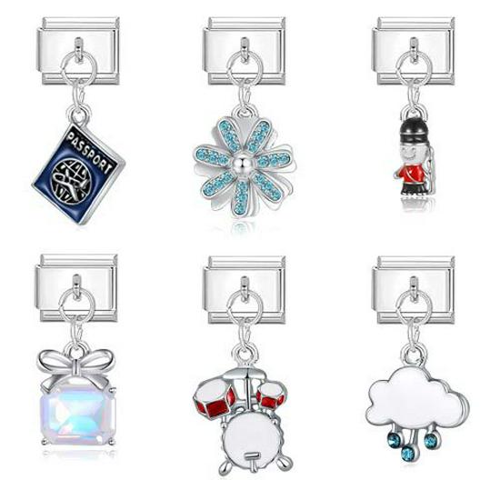 Italian Style DIY Bracelet Bangle with Pendant and Module Splicing Accessories