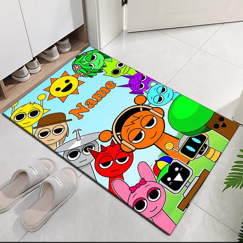 Custom Name Sprunki Printed Carpet, for Office Chair Living Room Bedroom Kitchen Room Decor Gifts.