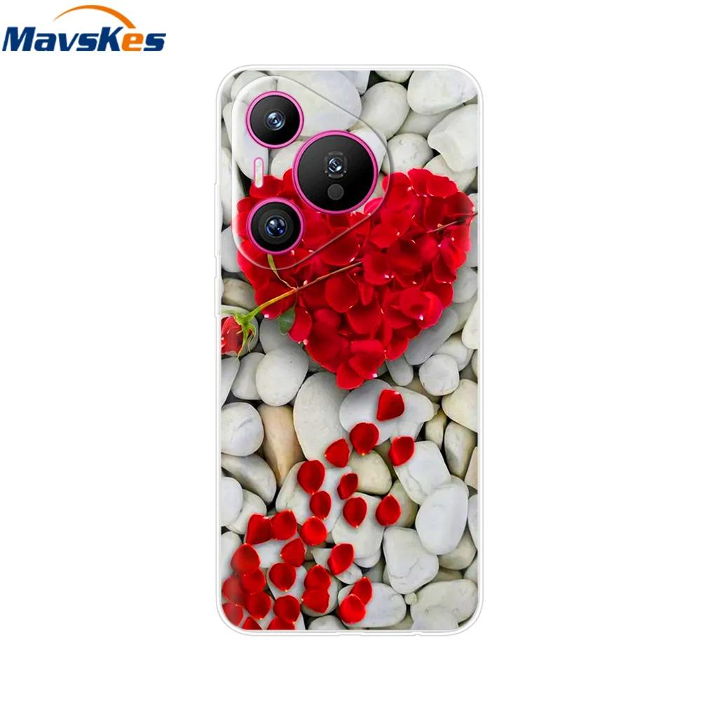 For Huawei Pura 70 Pro Case Pura 70 Clear Back Cover Pretty Girl Bumper Soft TPU Funda For Huawei Pura 70 Pro+ Pura70 Ultra Capa