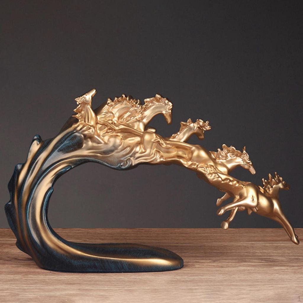 European Style Horses Statue Horse Ornament Artwork Desktop Figurine Animal Sculpture for Bookshelf