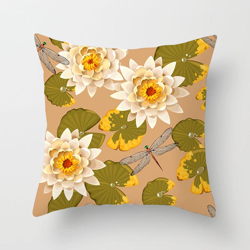 Nordic Style Spring Flower Print Pillowcase Living Room Office Sofa Cushion Cover Home Decor Pillowcase
