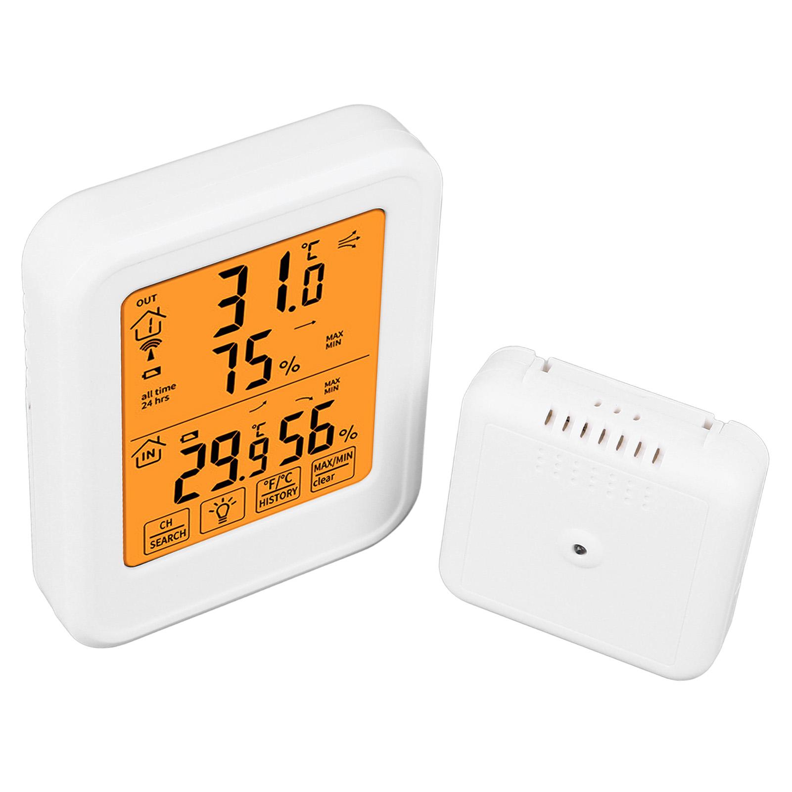 

1 к 1 беспроводной гигрометр термометр ЖК-дисплей с подсветкой водонепроницаемый сенсорный экран температура влажность