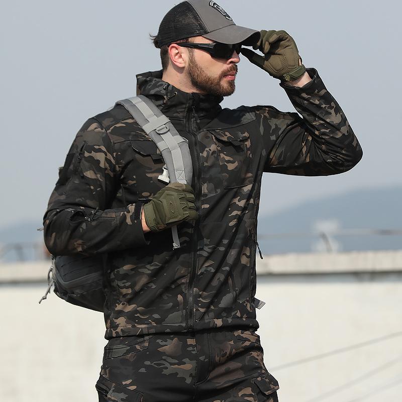 Sonbahar ve Kış Dolgulu ve Kalınlaştırılmış Rüzgarlık Taktik Ceket Açık Hava Sıcak Taktik Ceket