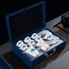 White porcelain tea set business gift cover bowl tea set gift box set suet jade porcelain high-end kung fu tea set