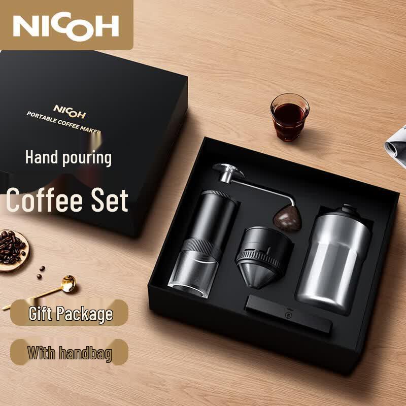 NICOH Portable Manual Coffee Grinder & Pour-Over Set
