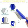4 Pack Flea Lice Comb, Stainless Steel Dog Cat Grooming Combs with Rounded Teeth, Double Sided Professional Pet Tear Stain Remov