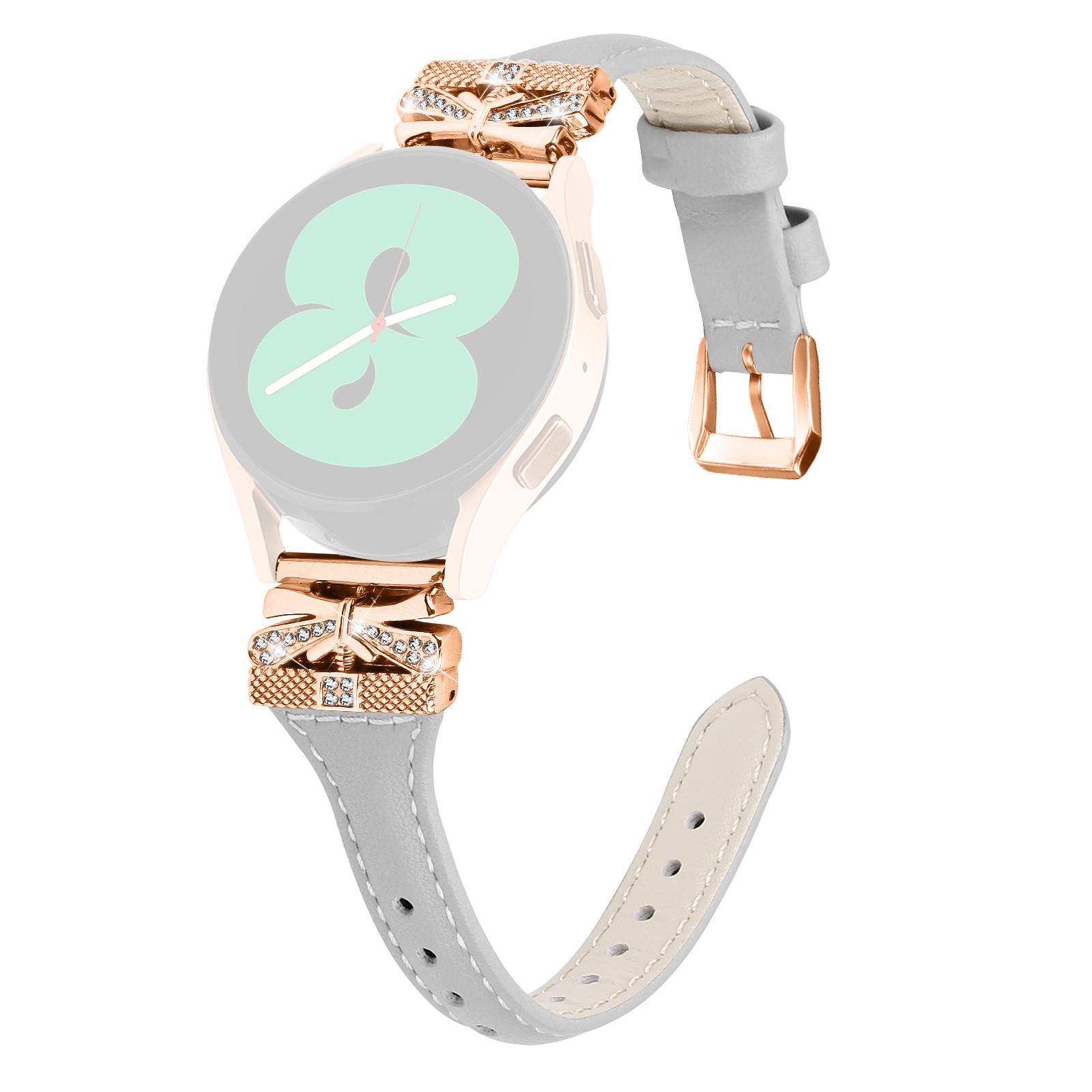 

Rose Gold Buckle 20mm Strap for Samsung Galaxy Watch3 41mm/Watch4/Watch5/Watch4 Classic/Watch4 Active/Watch5 Active Watch Band Grey