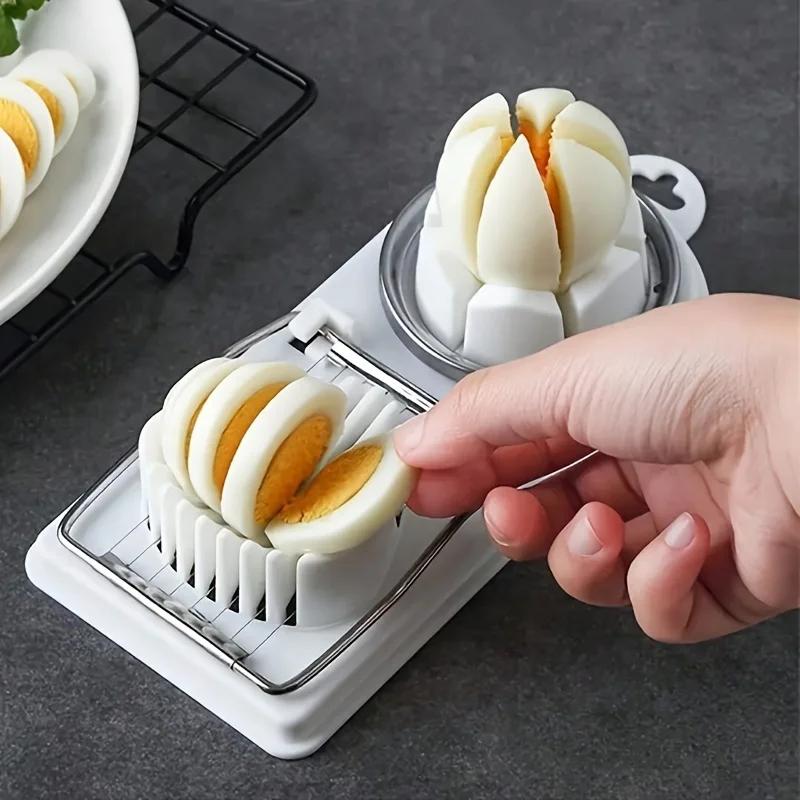 Multifunctional Egg Cutter Stainless Steel Egg Slicer Sectioner Cutter Mold Flower-Shape Luncheon Meat Cutter Kitchen Gadgets