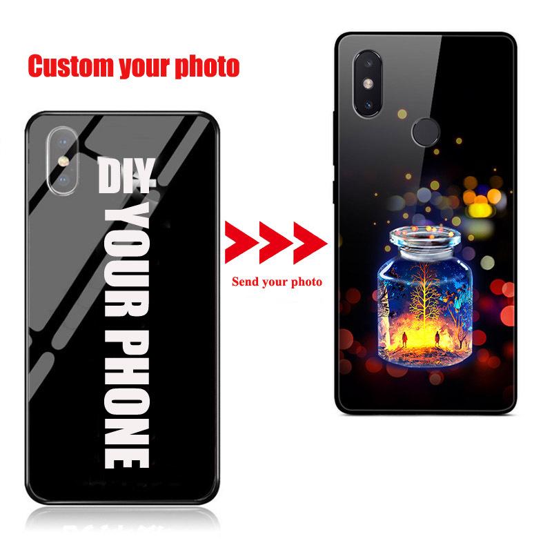 Customized Painted Leather Glass Phone Case for iPhone, Samsung, Moto, Huawei, Vivo, Xiaomi, Oppo