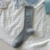 Ballet Style Solid Color Bow Mid Tube Socks Summer Cotton Lightweight Breathable Fashionable Soft Comfortable Casual Women Socks