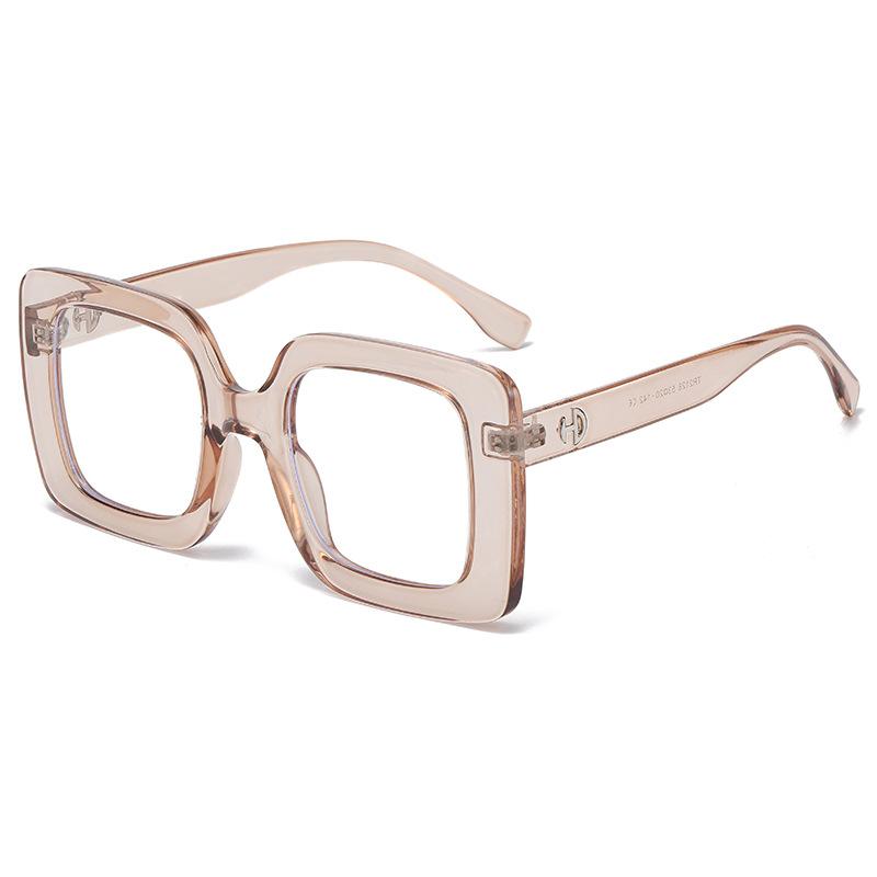 Tr2128 European And American Fashion Large Frame Tr90 Glasses Frame 2022 New Anti-Blue Light Plain Men'S And Women'S Street Shot Flat Glasses