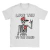 Valentinstag Skelett Ich liebe dich Rocker T-Shirt für Unisex Baumwolle Vintage T-Shirt Rundhals T-Shirts Kurzarm Kleidung Geschenkidee