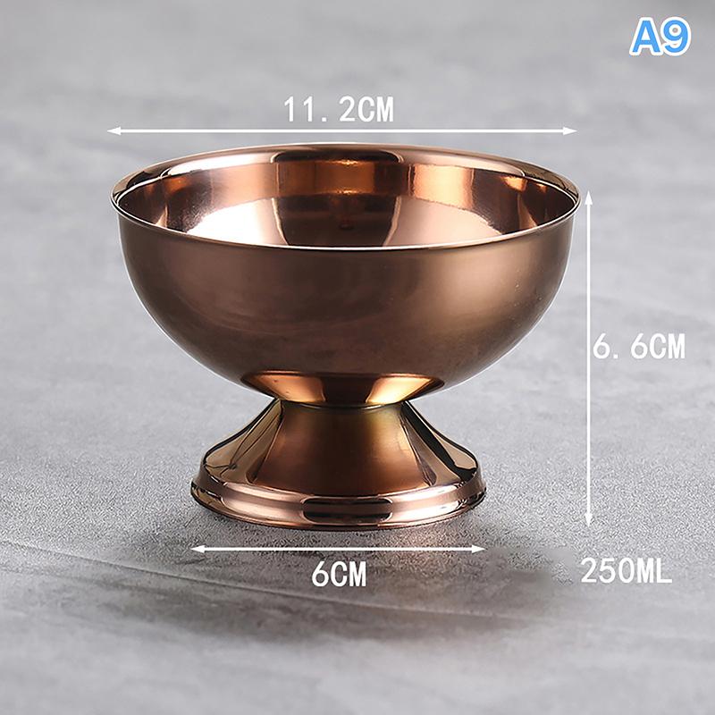 1pc Ice Cream Goblet Dessert Cup Stainless Steel Goblet Cup Ice Cream Dessert Salad Bowl Fruit Plate Snack Dish KTV Bar Supplies