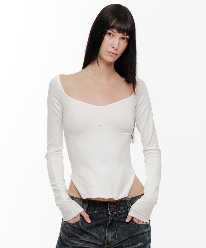 2000Akaibeuseu El Corset Top (Ivory)