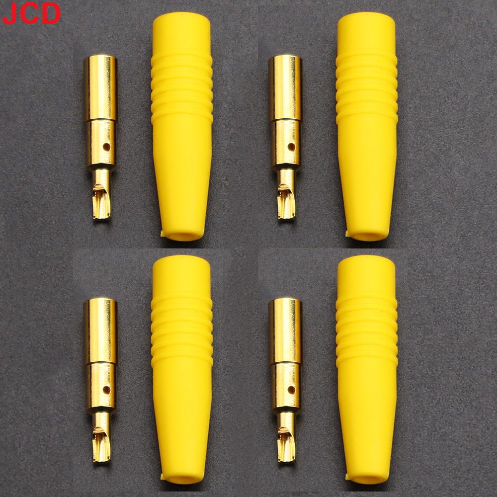 JCD 4pcs New  4mm Plugs Gold Plated Musical Speaker Cable Wire Pin Banana Plug Connectors