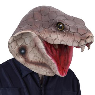 Halloween Scary Snake Face Cover Horror Latex Animal Head Face Cover Halloween Party Cosplay Prop