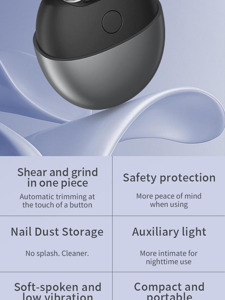 Automatic Electric Nail Clipper with Anti-Pinch and Nail File