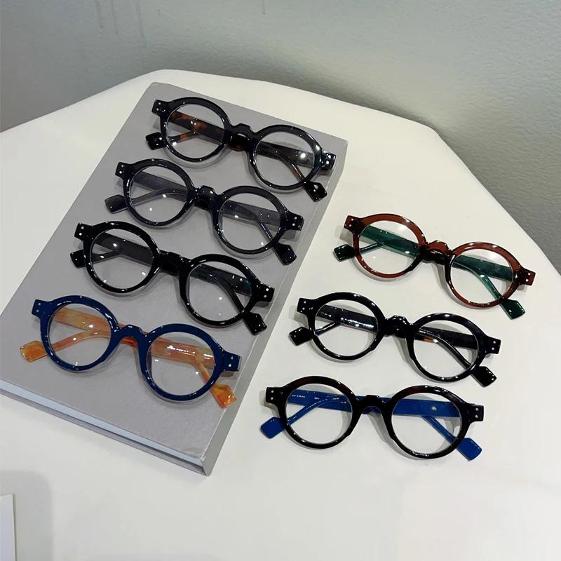 Vintage Round Optical Frames Men  New Fashion Blue Light Blocking Glasses Women Trendy Chic Brand Design Eyeglasses