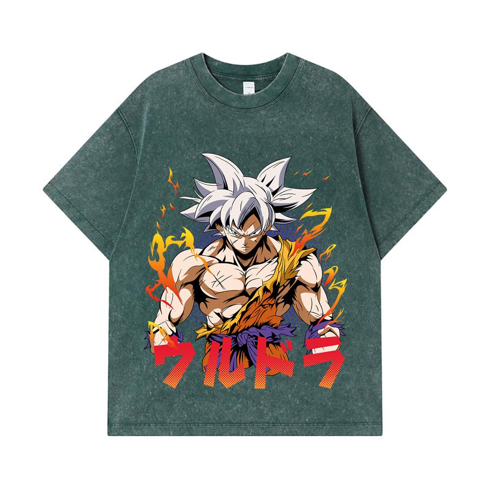 275 GSM Gewaschene T-Shirts 100% Baumwolle Dragon Ball V11 Goku Ultra Print Unisex Schweres Baumwoll-T-Shirt