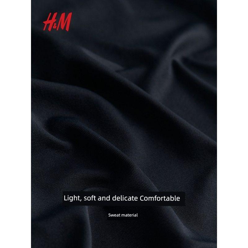 HM Women's T-shirt Autumn Elastic round Neck Soft Comfort and Casual Jersey Base Tops 1191700