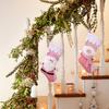 Nordic Pink Festive Christmas Stockings With Adorable Santa Snowman Perfect For Gifts