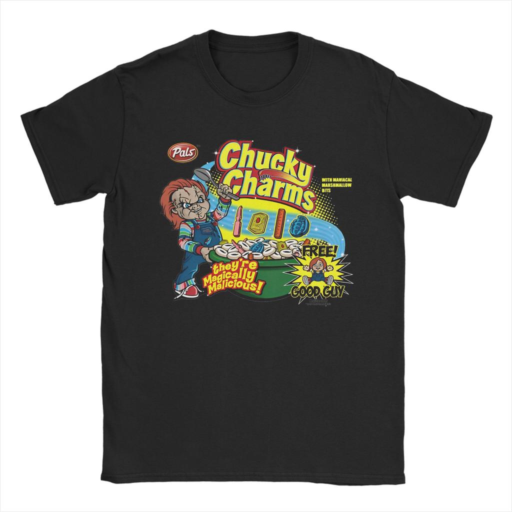 Friends Till the End Tshirt Men's 100%Cotton Tops Shirts Ullzang 80s Scary Horror Good Guy Chuckys Round Neck Short Sleeve