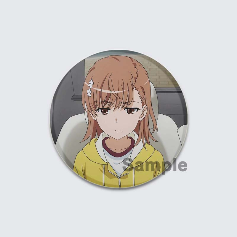 32/44/58mm A Certain Scientific Railgun HD Brooch Anime Badge Cartoon Figure Misaka Mikoto/Wannai Kinuho Round Display Pins Jewelry Gifts