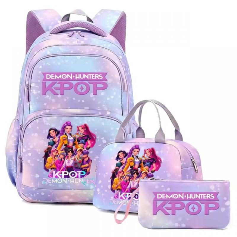 K-Pop Inspired Dual Compartment Backpack Teen Girls - Large Capacity 75L School Bag With Lunch Pouch Laptop Sleeve