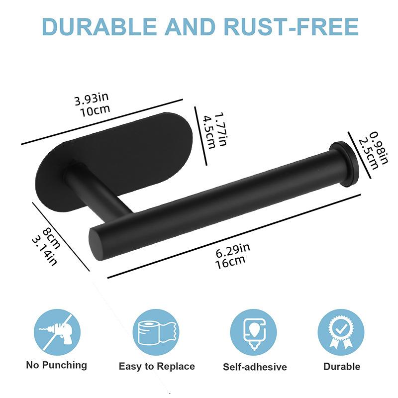 Adhesive Toilet Paper Holder Stainless Steel Tissue Hanger Waterproof Toilet Paper Stand Bathroom Accessories Paper Towels Hold