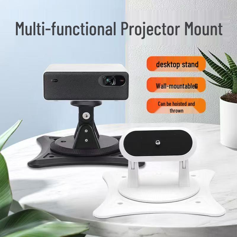 Universal Multi-Functional Projector Mount: 360° Adjustable Pan-Tilt for Desktop, Wall, or Ceiling