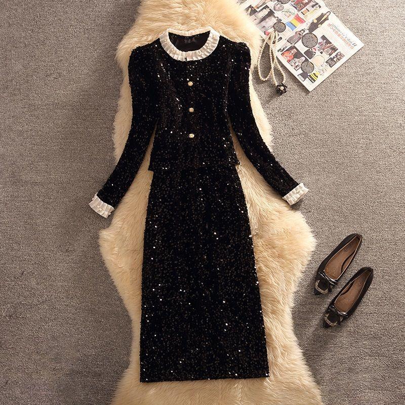 Elegant Women's Autumn-Winter 2025 Fragrant Wind Suit: Jacket & Skirt Two-Piece Set