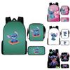 Lilo Stitch Kids Waterproof Backpack Set Oxford School Bag With Pencil Case For Elementary Students
