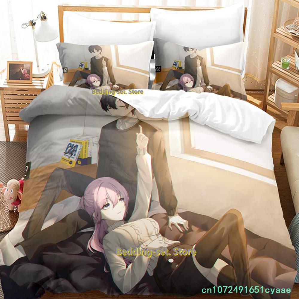 New Shikimori's Not Just A Cutie Bedding Set Cartoon Anime three-piece Set Adult Kid Bedroom Duvetcover Sets Camas Dormitorio