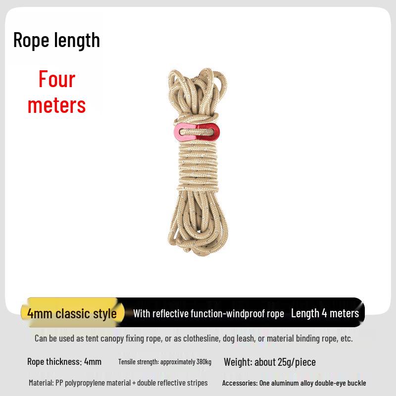 Adjustable Reflective Windproof Camping Tent Rope Pulley System