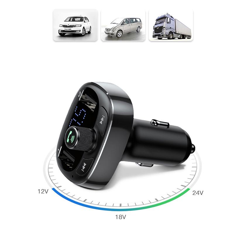 Trasmettitore FM Bluetooth Kit vivavoce per auto 3.4A Doppio USB Lettore audio MP3 Caricatore per auto Modulatore FM