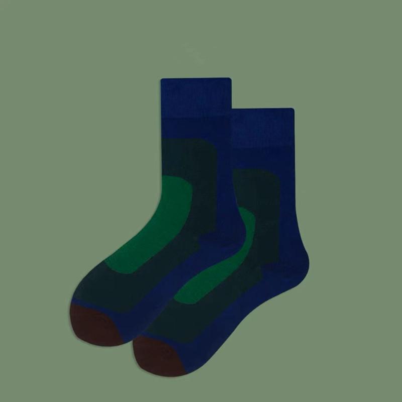 Gradual Change Circle Socks Design Sense Niche Pure Cotton Socks Personalized Versatile Tube Socks One size fits all