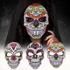 Colorful Printed Skull Horror Mask Halloween Day of The Dead Cosplay Carnival Masquerade Ball Party Decoration Prop