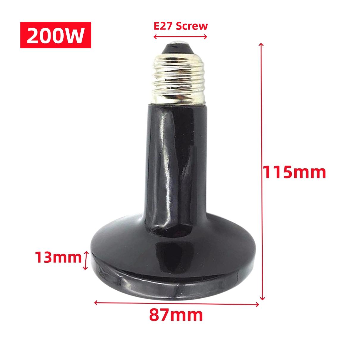 

1Pc Thickened Reptile Heating Lamp 25/50/75/100/150/200W No Light Far Infrared Heater Bulb Turtle Snake Lizard Chick Lamp 220V