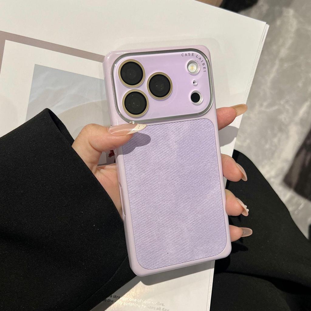 Square Crystal Lens Denim Case for iPhone 17 Pro Max/16 Pro Full Coverage 14/15