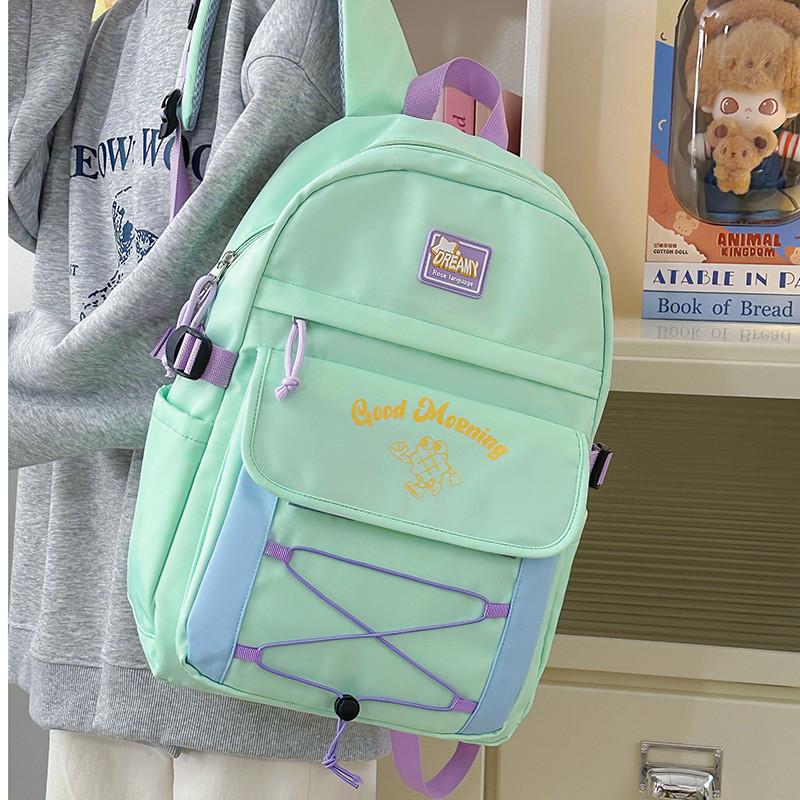Morning Letter Good Print School Backpack With Breathable Design Schoolbag Gift