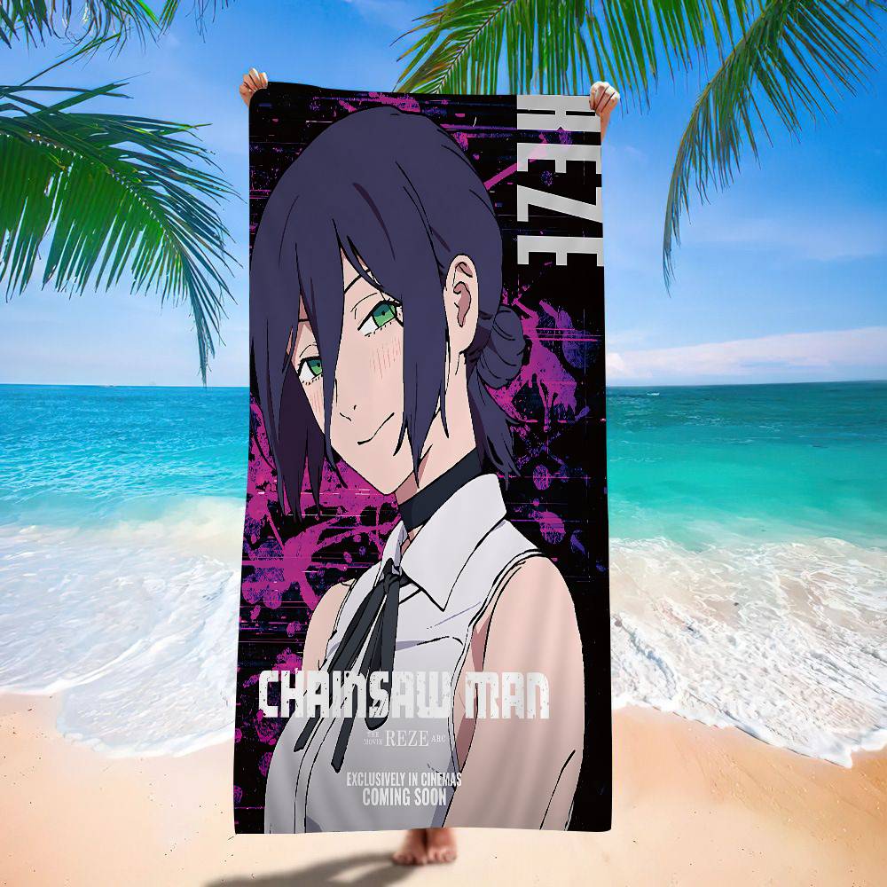 Anime C-Chainsaw M-Mans R-Rezes Big Microfiber Beach Towels Quick Dry Towel Sand Beach Towels Pool Towel For Travel Swim Pool Yoga