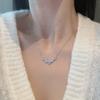 Korean Water Drop Necklace for Women - Rhinestone Smiley Face Clavicle Chain - Versatile, Trendy, High-Class Pendant