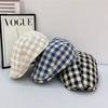 New spring and summer hats women's plaid forward cotton splicing painter hats hot summer cotton hats