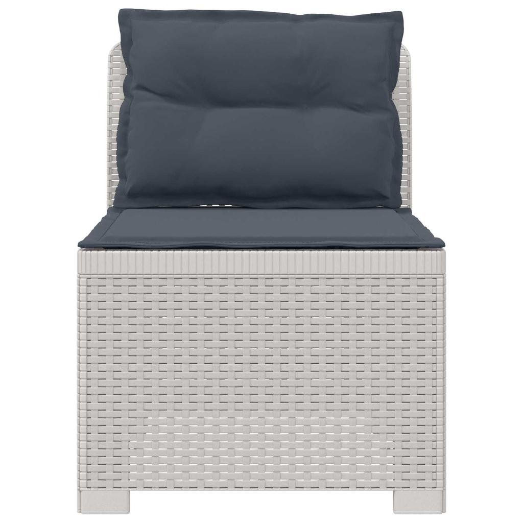 1 Seater Garden Sofa with Cushions Rattan Look PP White
