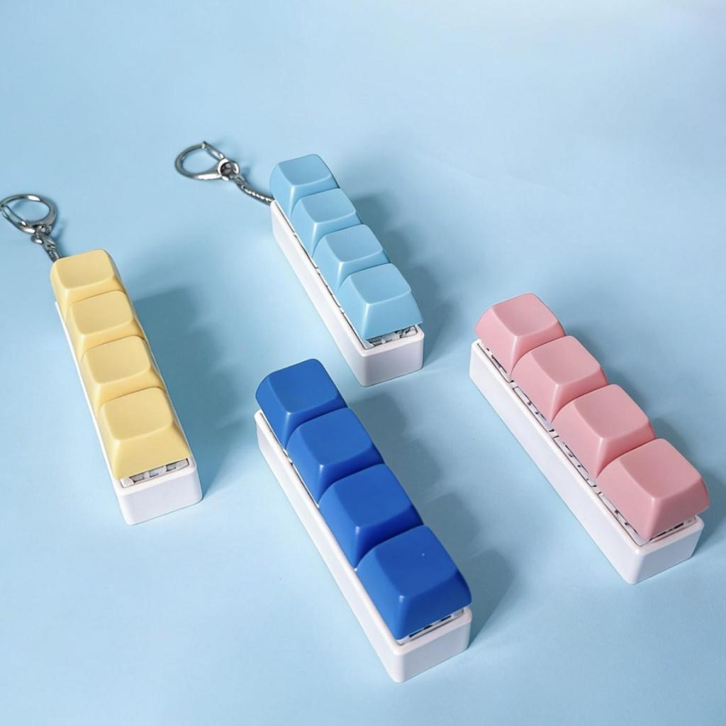 Stress Relief Keychain: Creative Squeeze Button Toy & Fun Gadget Pendant