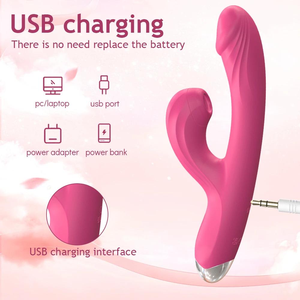 G Spot Rabbit Vibrator for Women Clit Sucking Stimulation Dildos with 10 Powerful Vibrations Vagina Massager Sex Toys for Couple