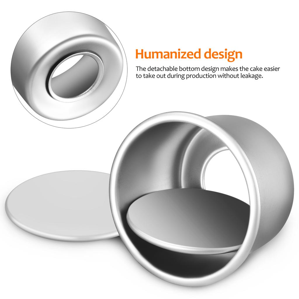 4 Pcs Air Fryer Oven Cake Mold Tins with Removable Bottom Bread Pan Round Baking Pans