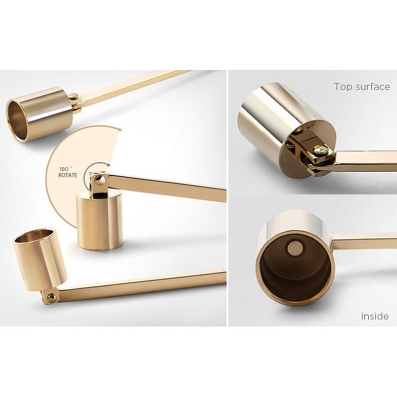 Stainless Steel Candle Fire Extinguisher Home Long Handle Candle Snuffer Retro Decorative Candle Aromatherapy Candle Shade