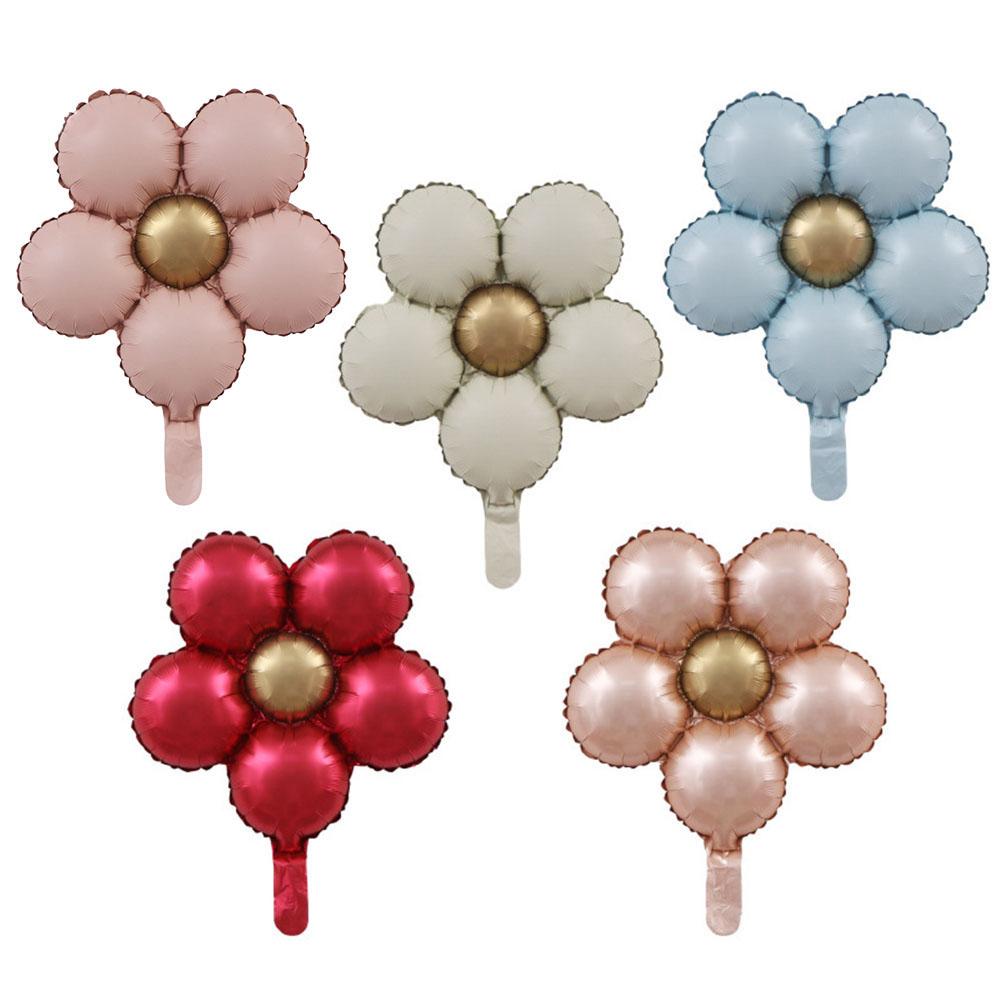 5pcs Matte Flower Aluminum Film Balloons Birthday Party Decor Baby Shower Supplies Toy Balloon Wedding Ballons Festival Decor